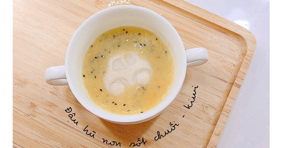 Đậu hũ non sốt chuối - kiwi