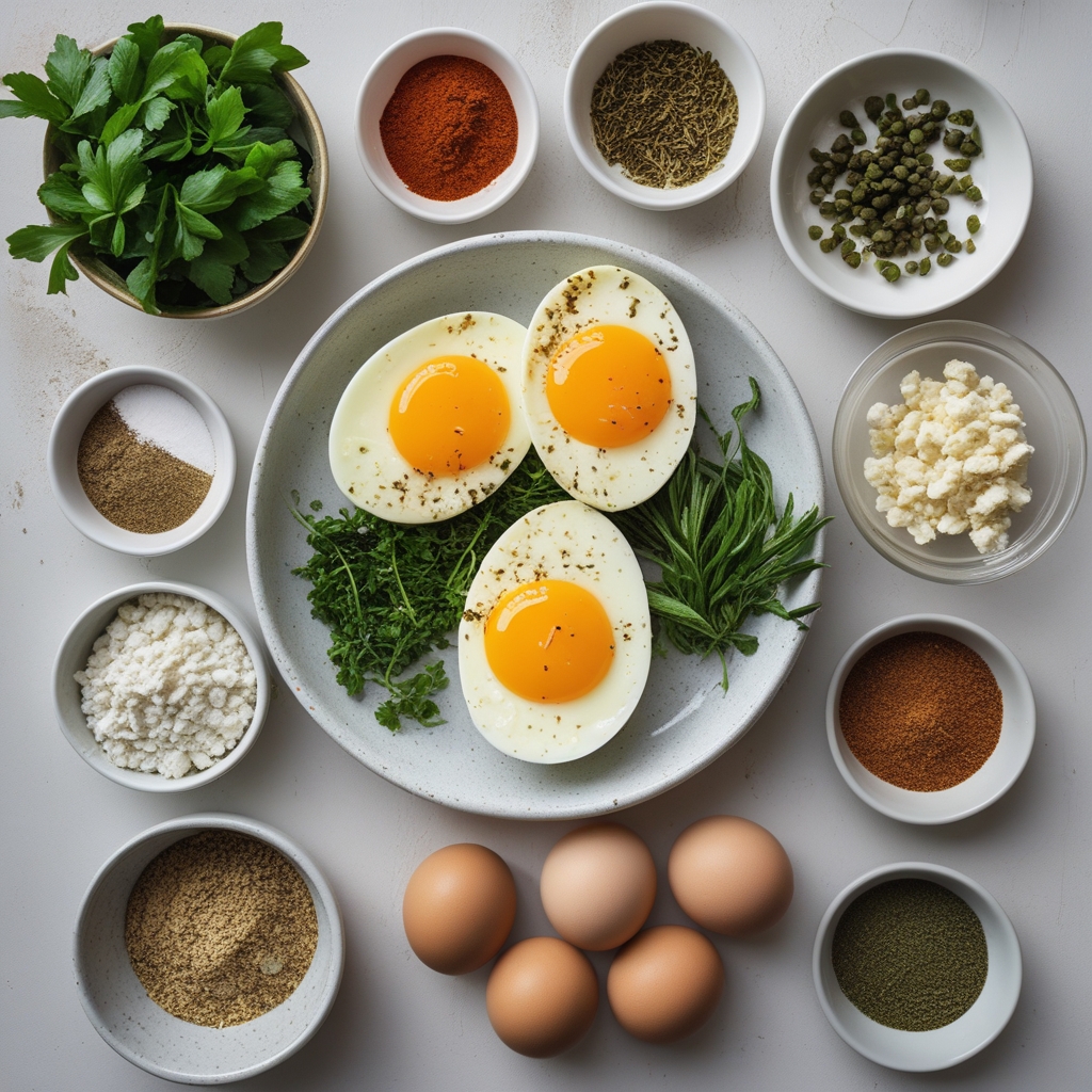 Ingredients for Baked Feta Eggs Recipe - Easy, Homemade, and Delicious Breakfast