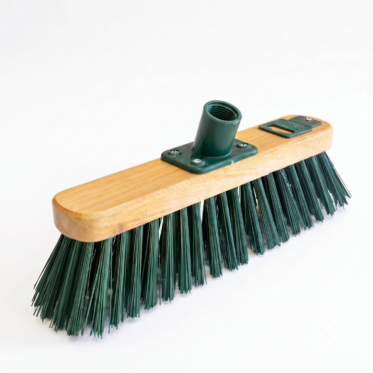 12' (57MM) VARNISH GREEN PET BROOM + 4 SCREWS TREADED BRACKET