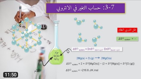 ملخص ثاني لشرح درس حساب التغير الإنتروبي - كيمياء الصف 12 الفصل 2