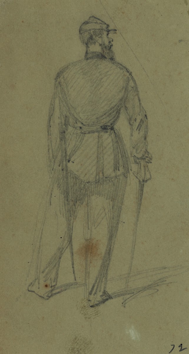 Single figure in uniform seen from the rear 1860 1865