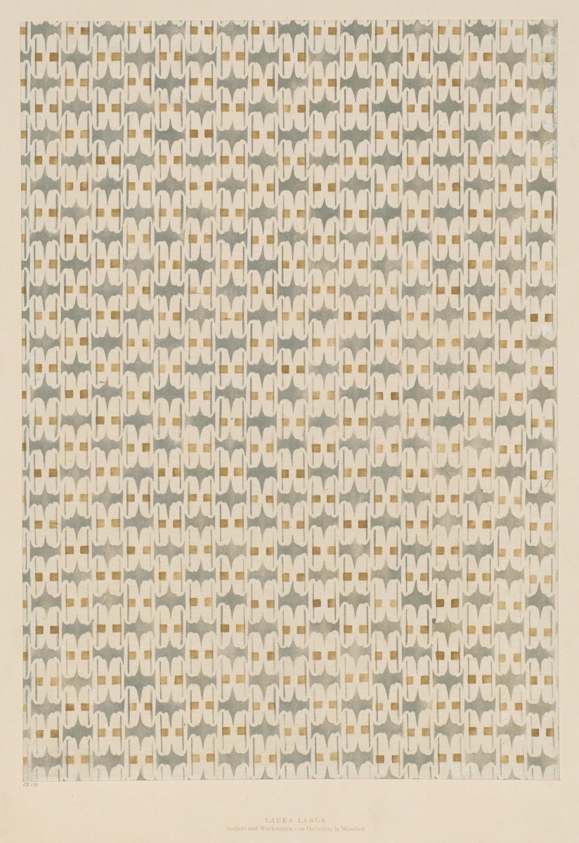Schabloniertes Papier Flächenmuster 1902   1907