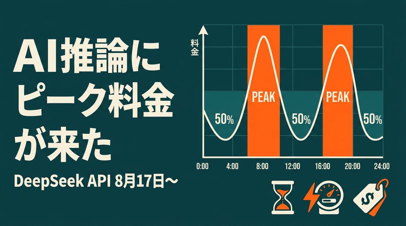 AI料金に「ピーク時間」が来た — DeepSeek、API価格を最大11倍に。同じ日、Googleは半額にした