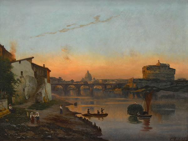 A view of St Peters Basilica and Castel SantAngelo Rome