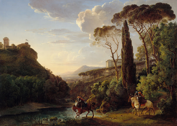 Paysage dItalie avec trois chevaliers 1806