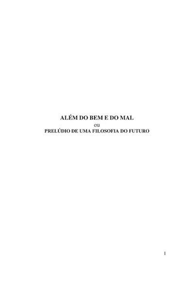 Nietzsche, Friederich. Além Do Bem E Do Mal