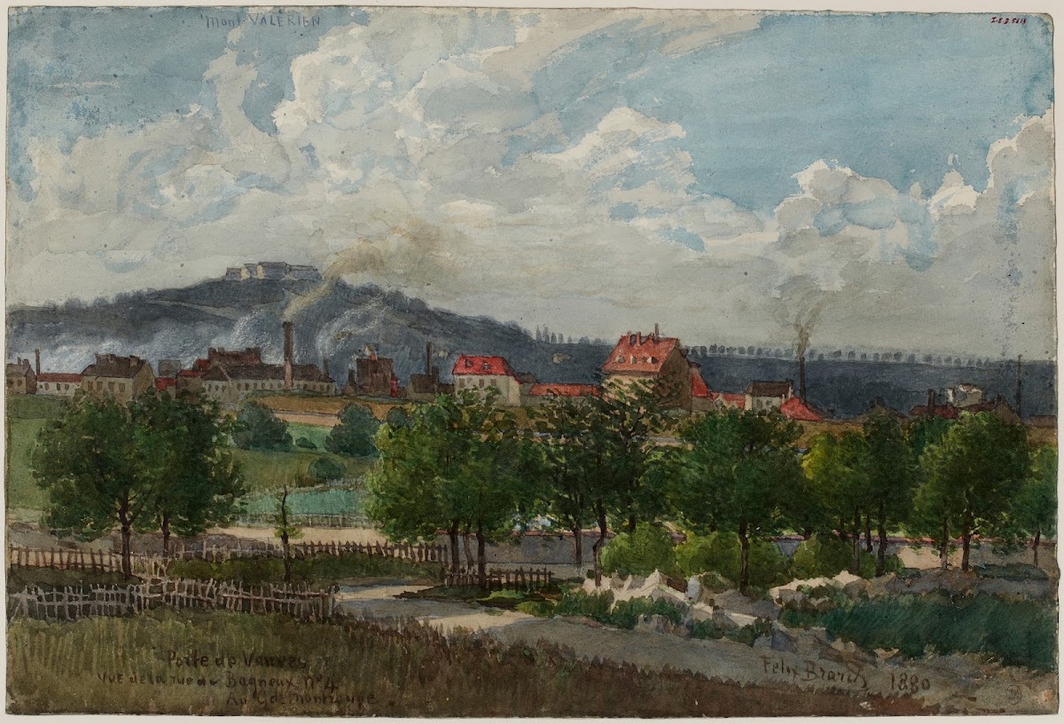 Vue de la porte de Vanves prise de la rue de Bagneux au Grand Montrouge 1880