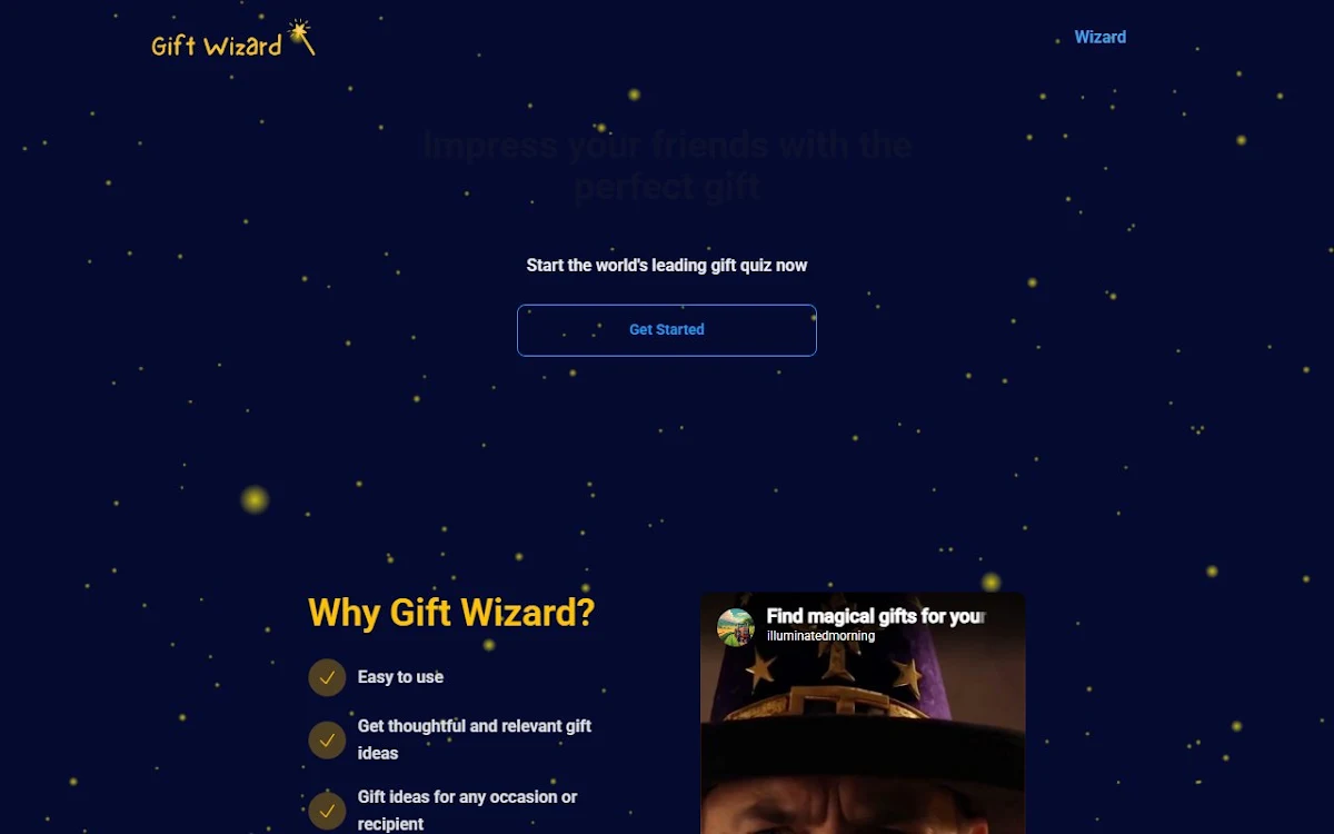 Captura de Gift Wizard