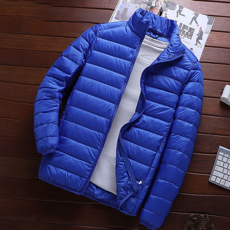 Lightweight Men's Padded Jacket with Stand-Up Collar