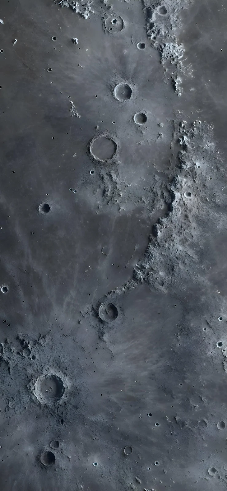 Close Up Of Lunar Surface - Satellite Imagery 2K iPhone Wallpaper (1890x4094)