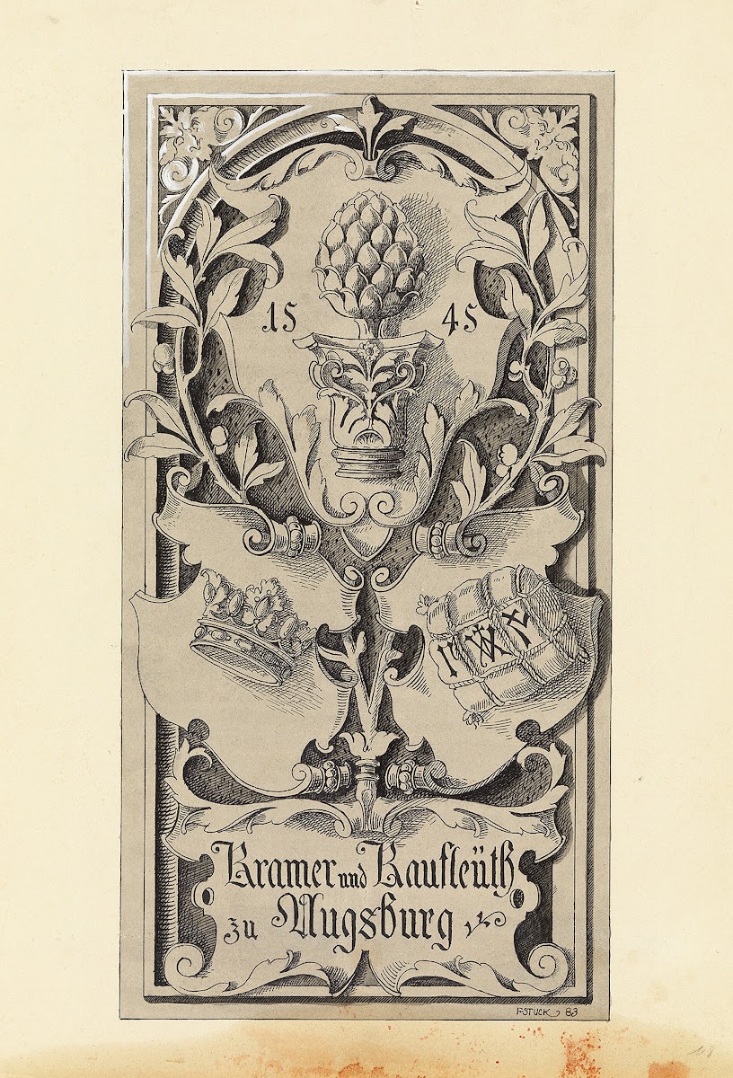 Kramer und Kaufleuth zu Augsburg Vorlagenzeichnung für Allegorien und Embleme 18