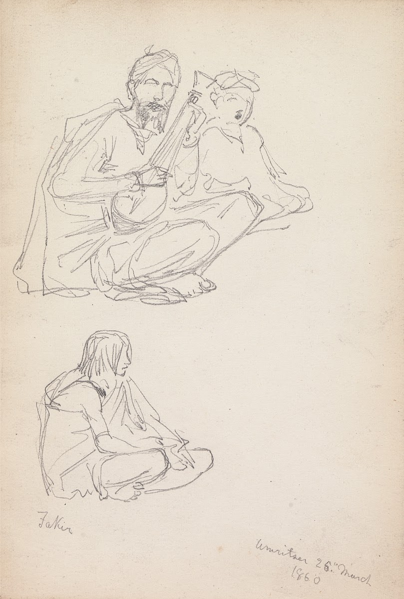 Musicians and a Fakir Amritsar 25 March 1860 1860