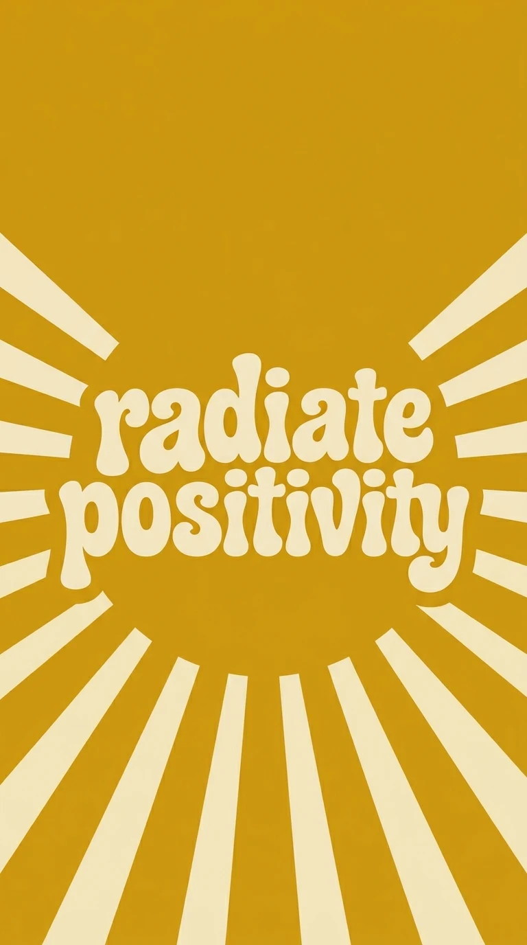 Retro Boho Mustard Sunburst Typography Background - Free 4K mobile Wallpaper
