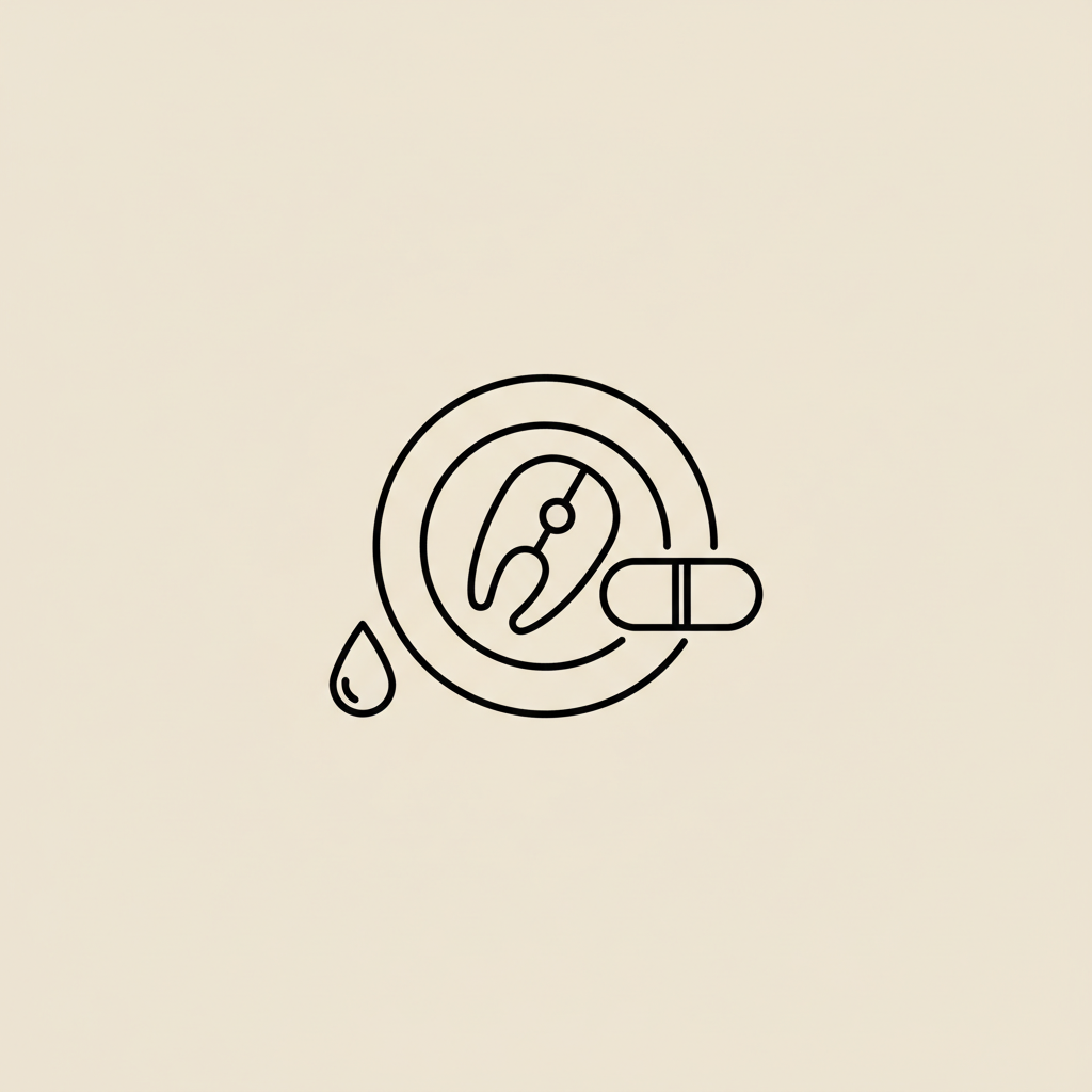 Minimal Tonum-style line illustration of a plate with protein, a capsule, and a water droplet on beige background representing best weight loss supplements.