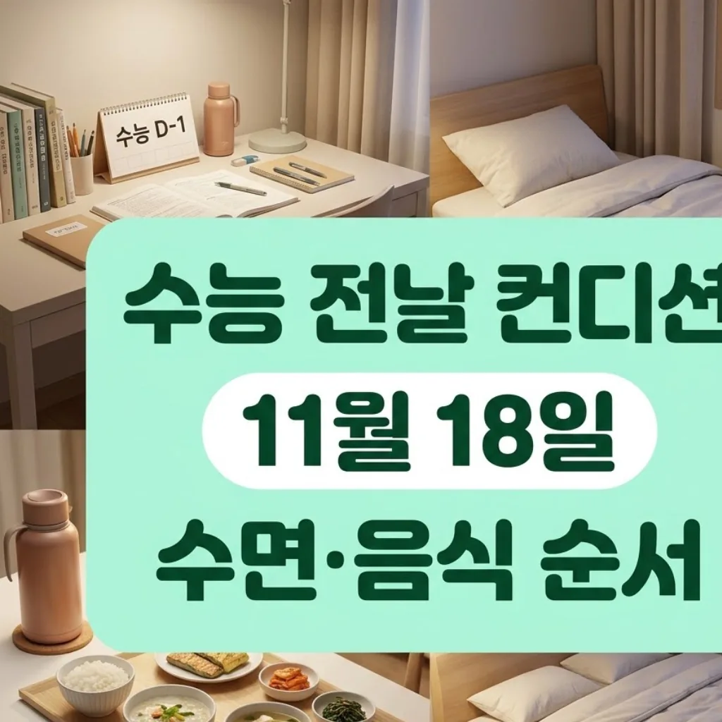 수능 전날 컨디션 관리, 11월 18일 수면·음식 순서