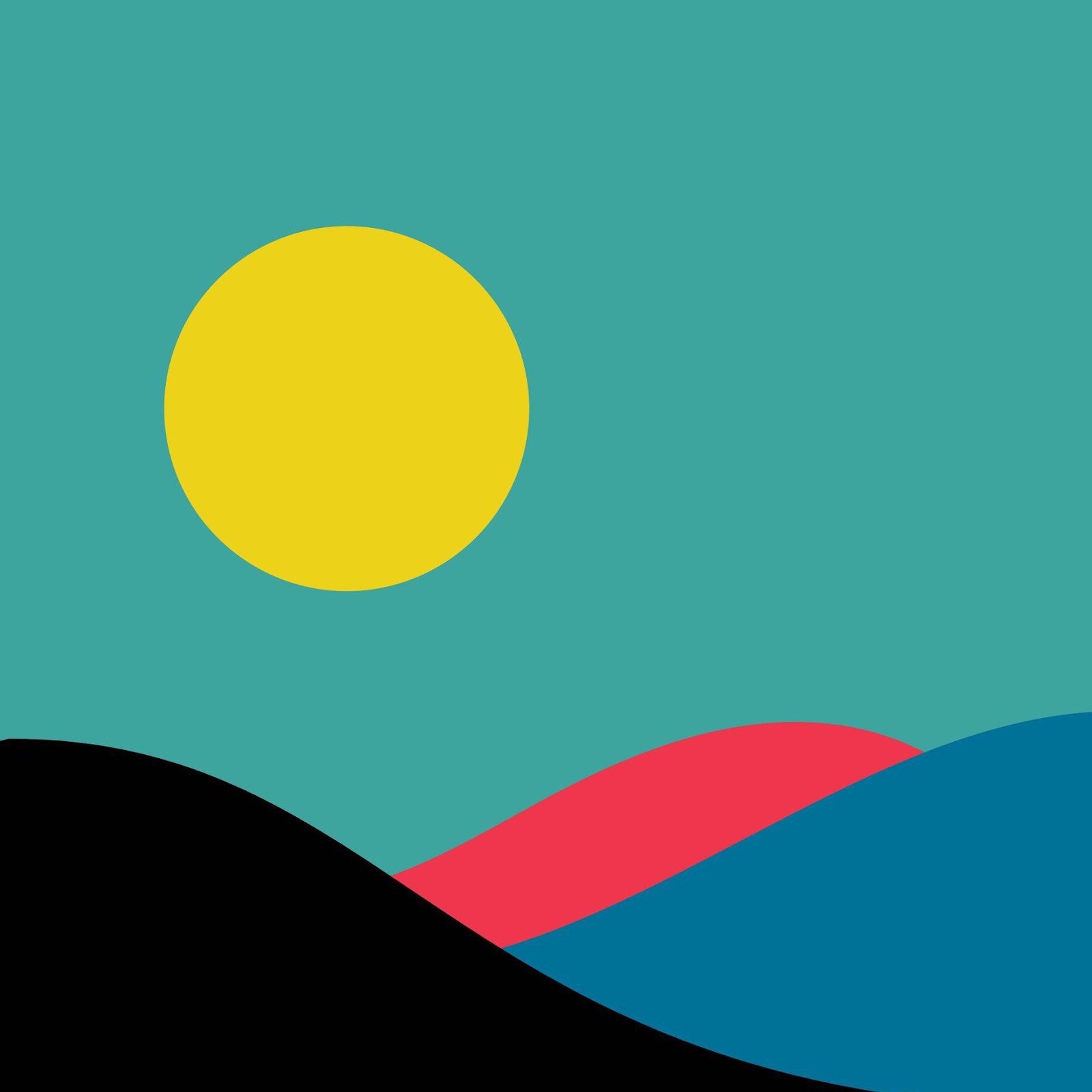 Download Minimalist Sun And Rolling Hills 2K iPhone