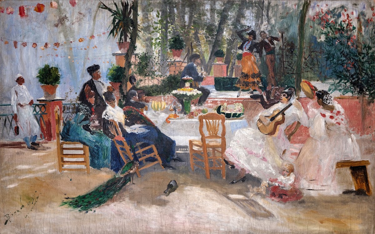 Lunch during La Feria in Granada Sketch 1882
