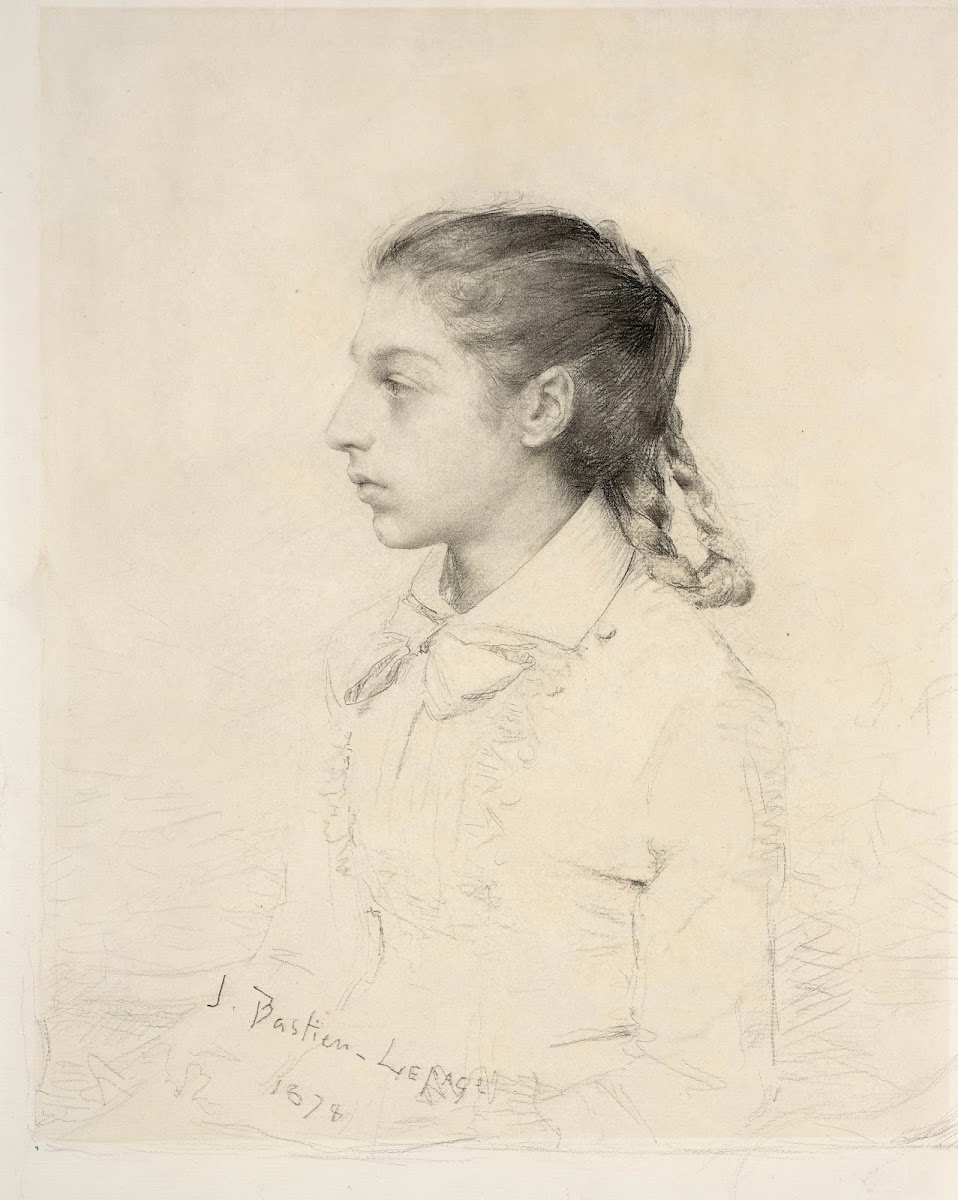 Portrait of a young girl with a braid 1878