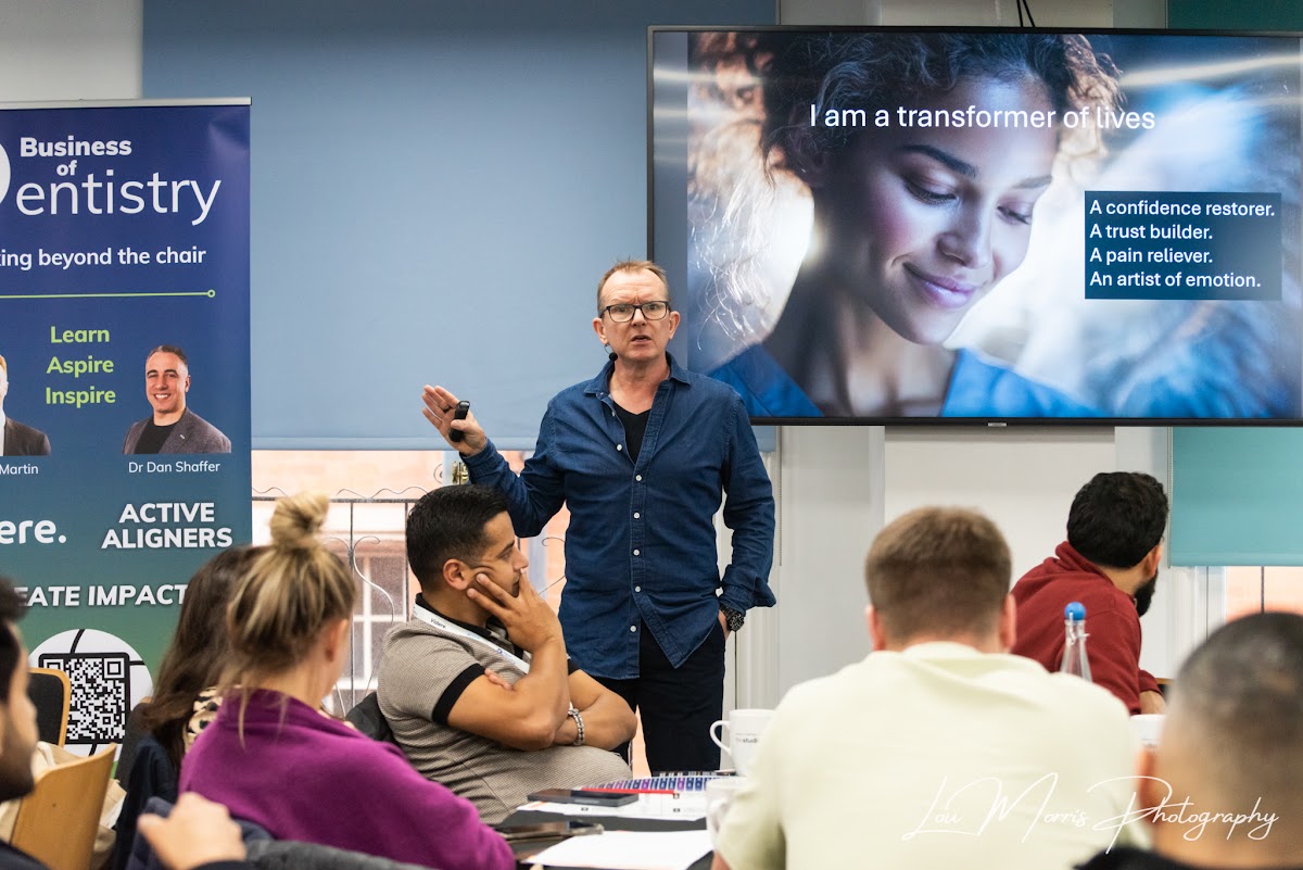 Dr. Barry Oulton presenting to dentists