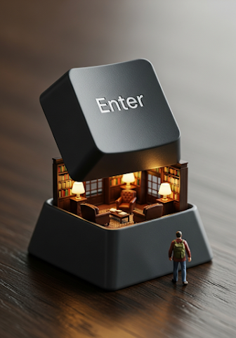 Enter Key Doorway Library Miniature