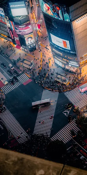 Tokyo Shibuya Scramble At Night 8K Wallpaper Background