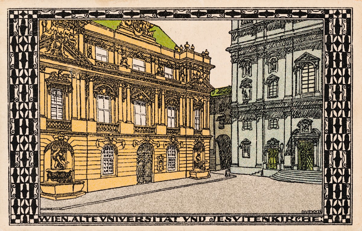 Nr 316 1 Dr Ignaz Seipel Platz  mit alter Universität und Jesuitenkirche 1910
