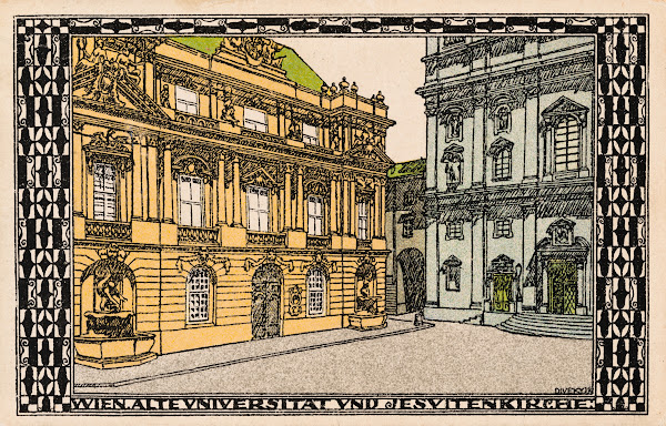 Nr 316 1 Dr Ignaz Seipel Platz  mit alter Universität und Jesuitenkirche 1910