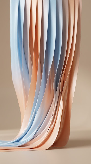 Minimalist Soft Pastel Silky Drapes Overlapping on Beige Background - Free mobile Wallpaper