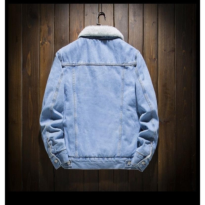 Men's denim jacket with lamb fleece lining