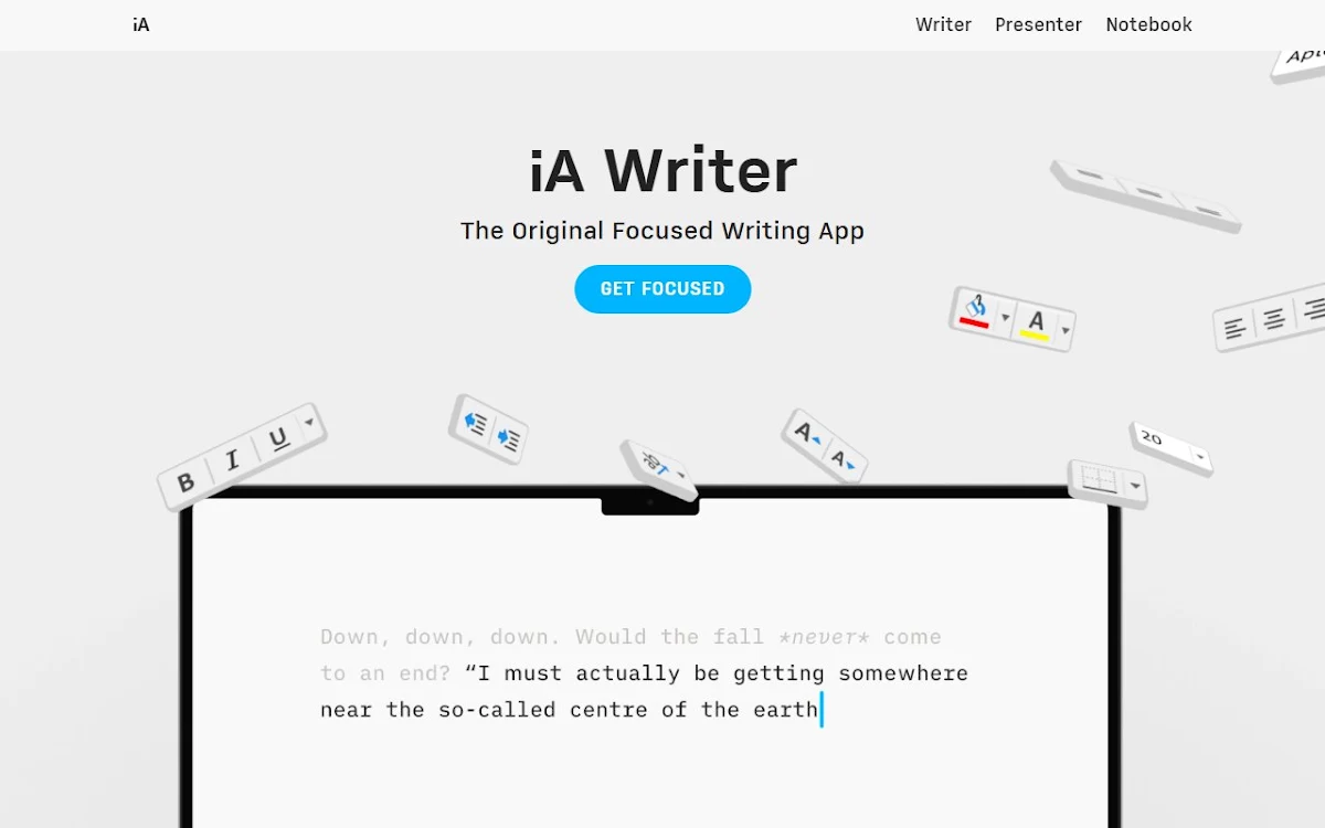Captura de iA Writer