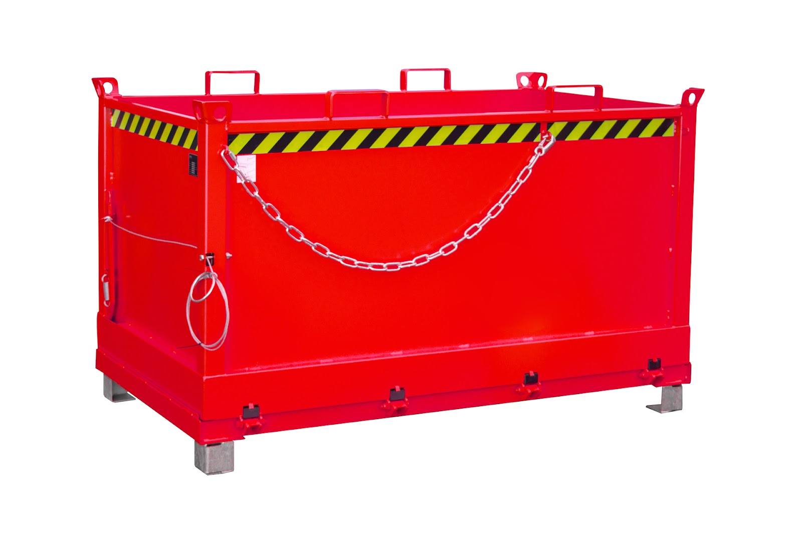 Bodemklepcontainer FB 1500, gelakt, Vuurrood