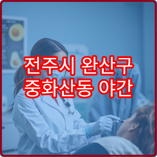 전주시 완산구 중화산동 야간 이비인후과 진료 가능한 병원 귀코목 증상 안내