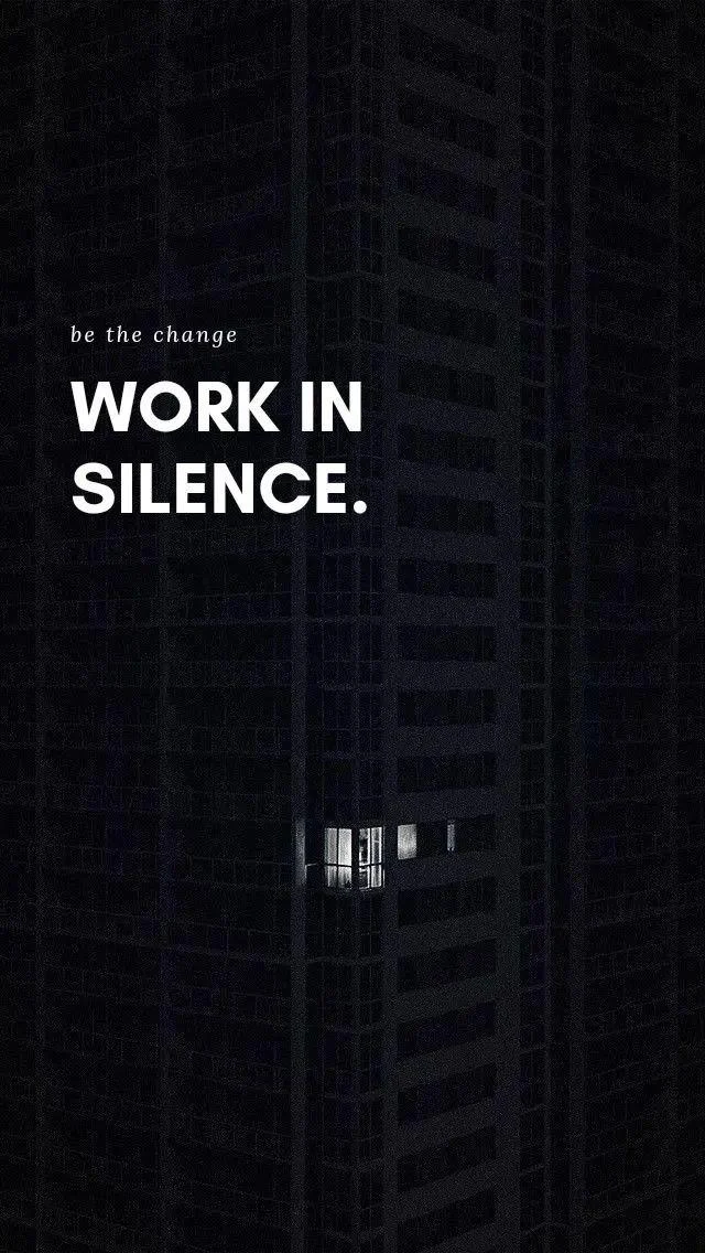 Minimalist Work In Silence Poster - Minimalist Typography iPhone Wallpaper (640x1136)