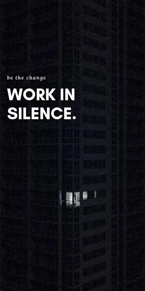 Minimalist Work In Silence Poster iPhone Wallpaper Background