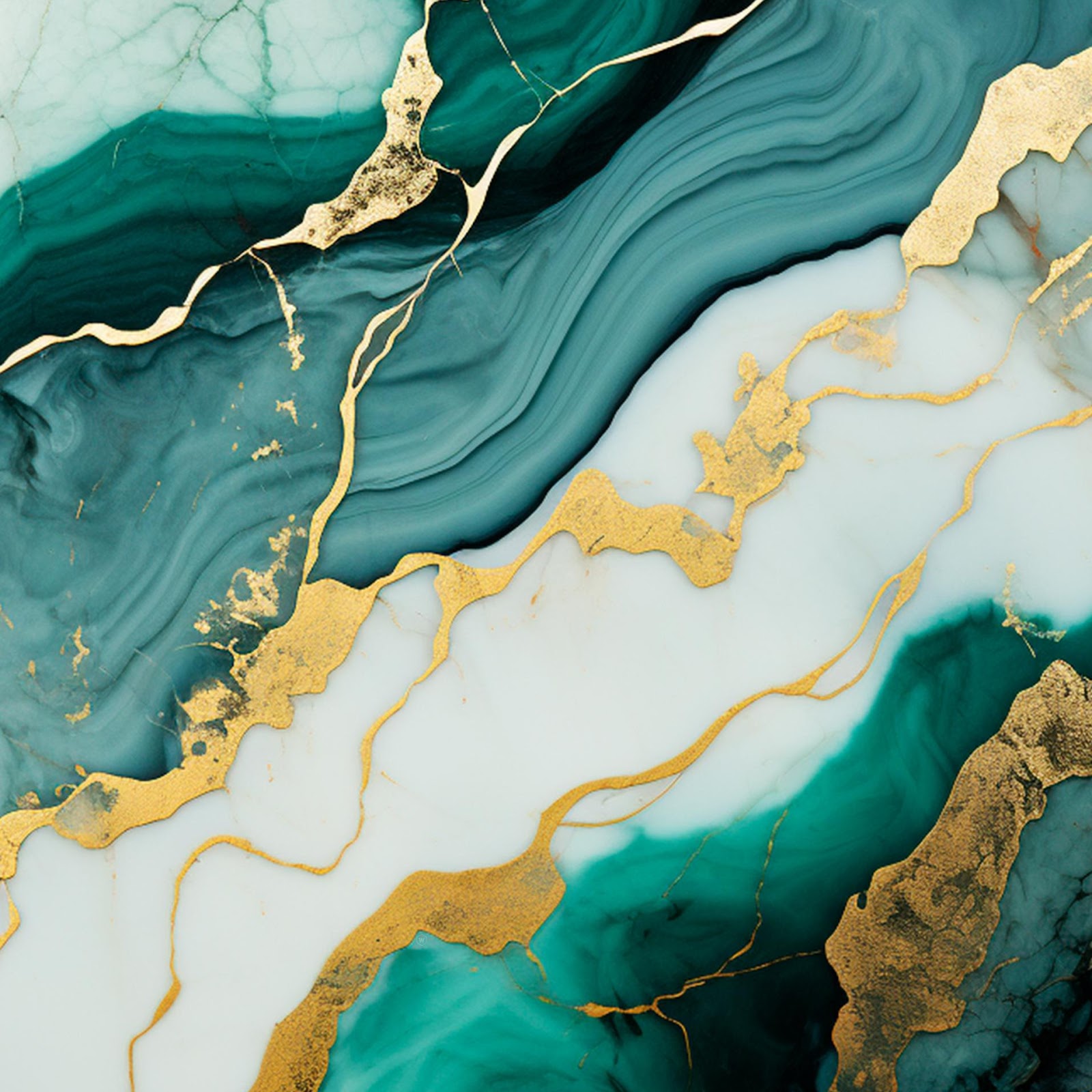 Download Teal And Gold Marble Texture 2K iPhone