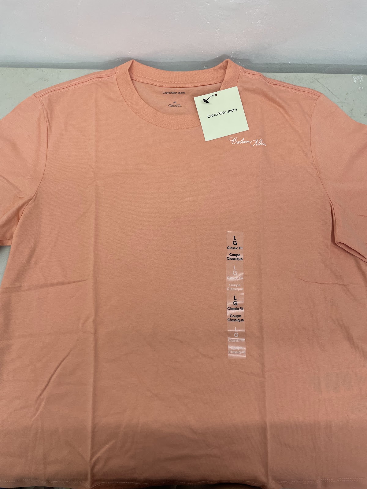 Ck W Shirt Cursive Mini Orange L #2188