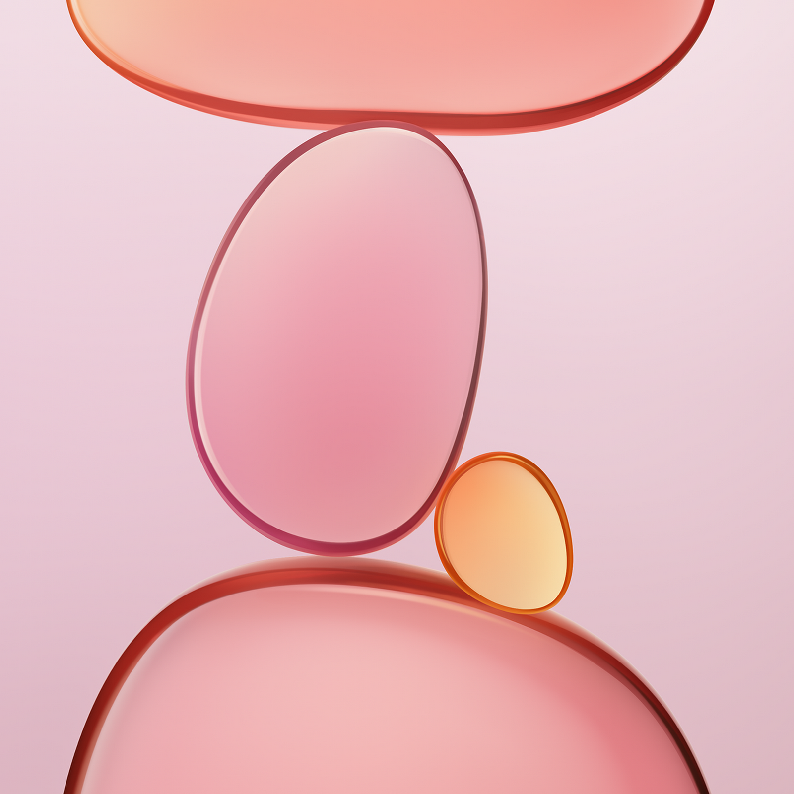 Download Stacked Glossy Pink Abstract Shapes Full HD iPhone