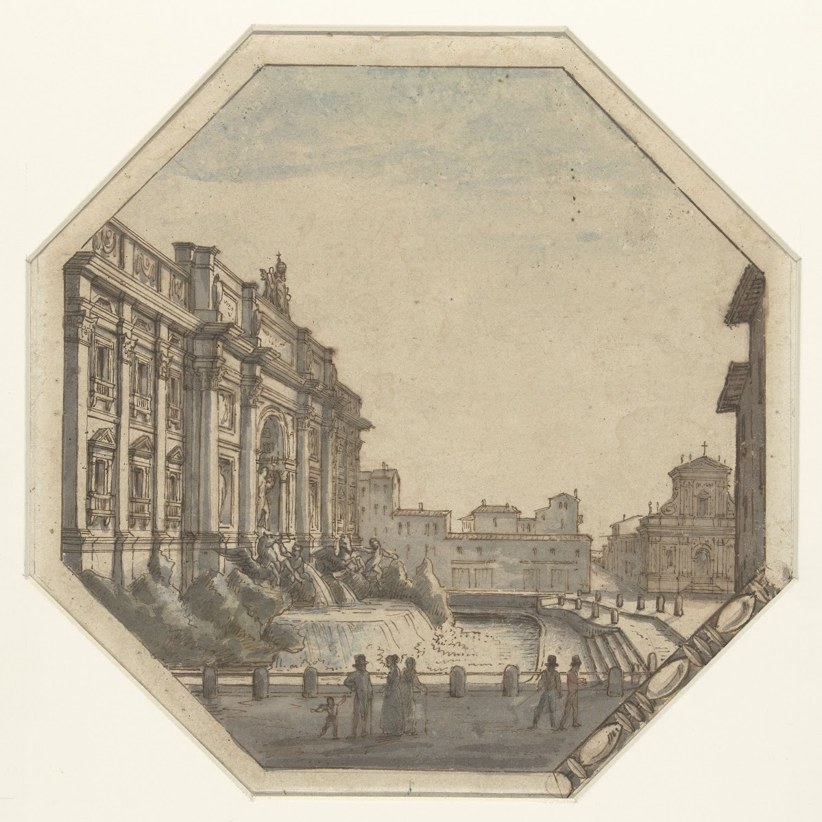 Fontana di Trevi gezien vanuit het Westen 1787   1811