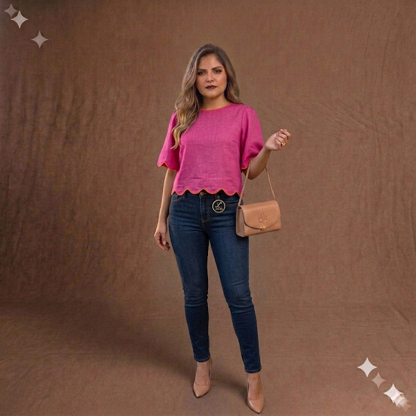 Blusa en Lino Fucsia