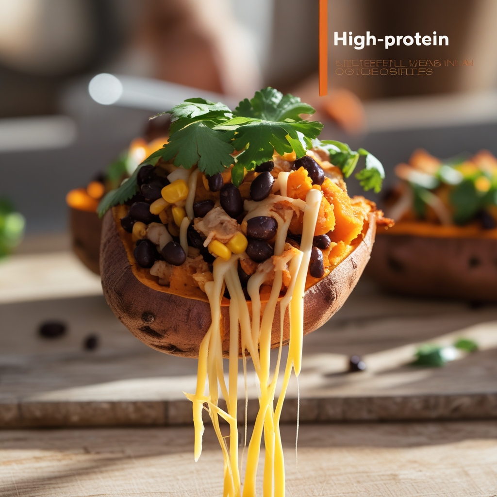 Smoky Chipotle Turkey & Black Bean Stuffed Sweet Potatoes