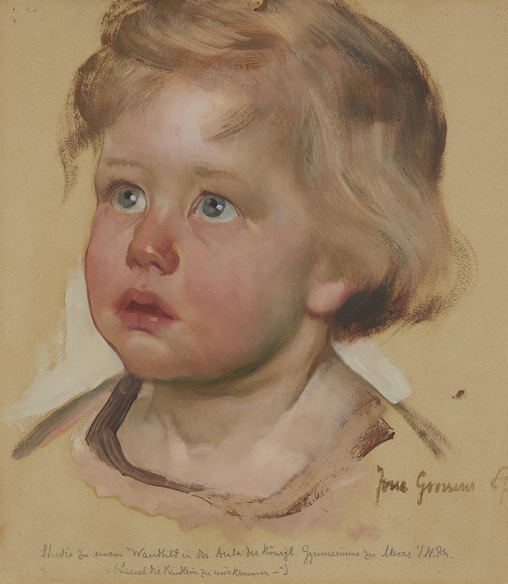 Kinderportrait Studie zum Fresko Lasset die Kindlein zu mir kommen