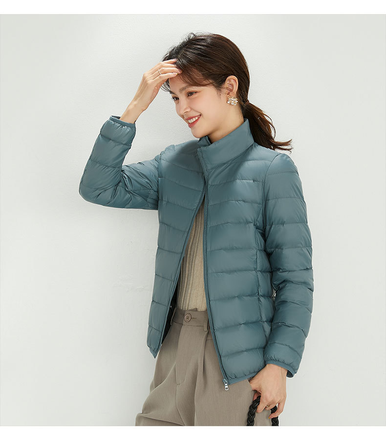 Lightweight down jacket with hood for women