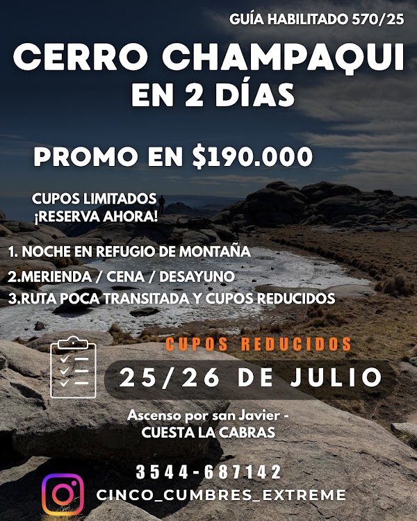 Cerro Champaquí en 2 días
