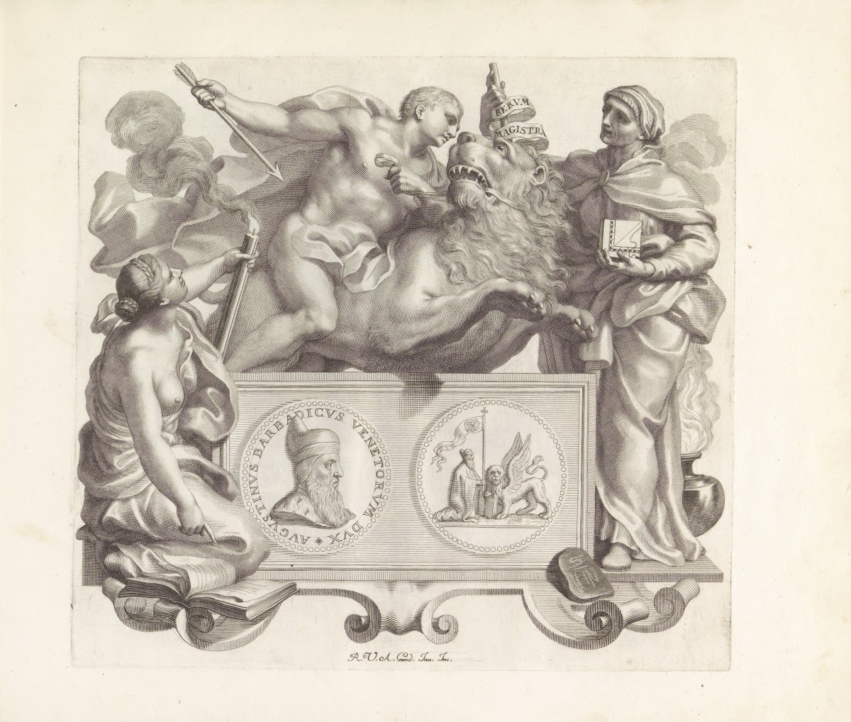 Portret van Agostino Barbarigo en de personificaties van Kennis Goedertierenheid