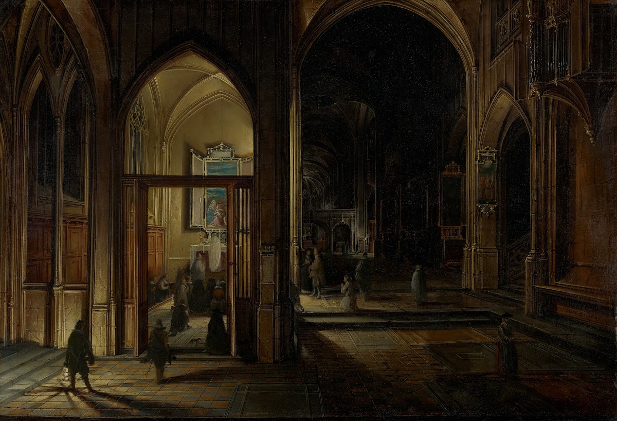 Interior of a Gothic Church atNight 1609