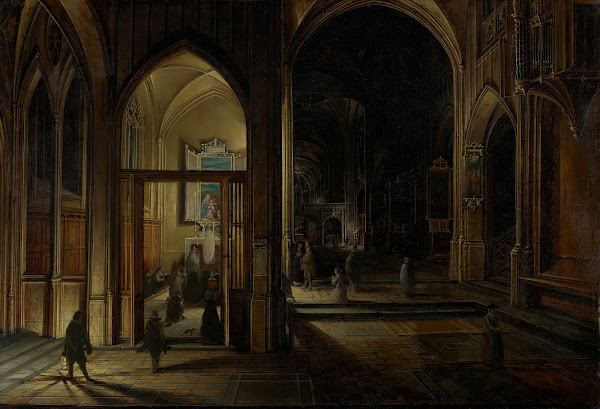 Interior of a Gothic Church atNight 1609
