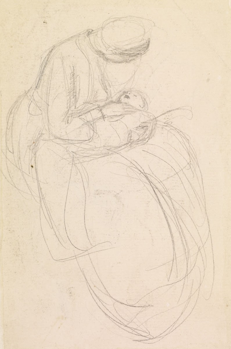 Female  Mother Scrutinising her Baby 1860