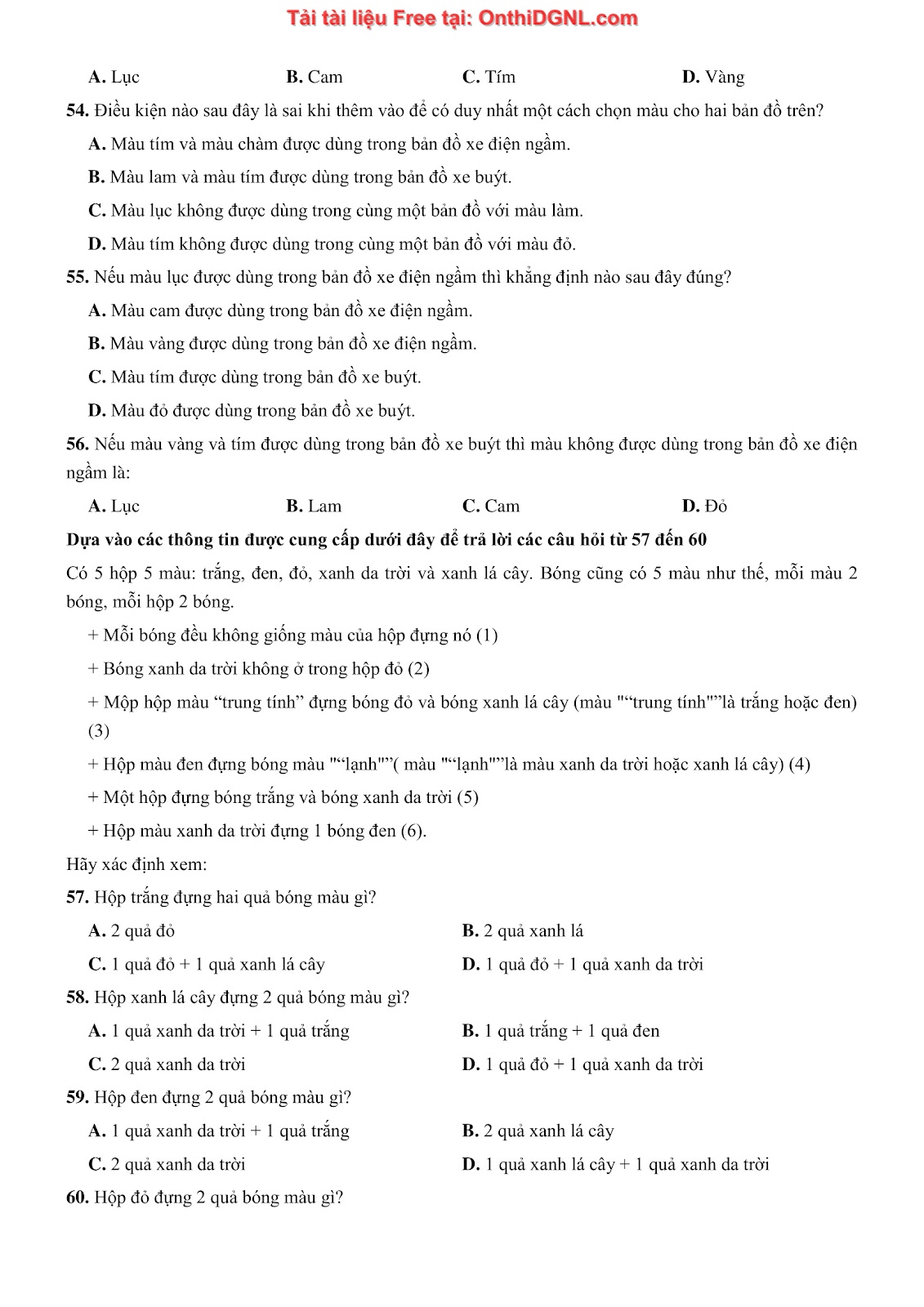 900 bài tập môn Toán - Ôn thi ĐGNL ĐHQG TP HCM Phần 30