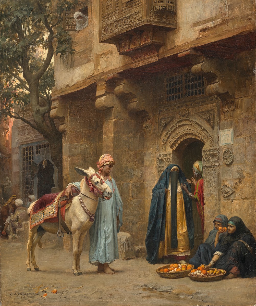 Femmes arabes devant une porte 1878