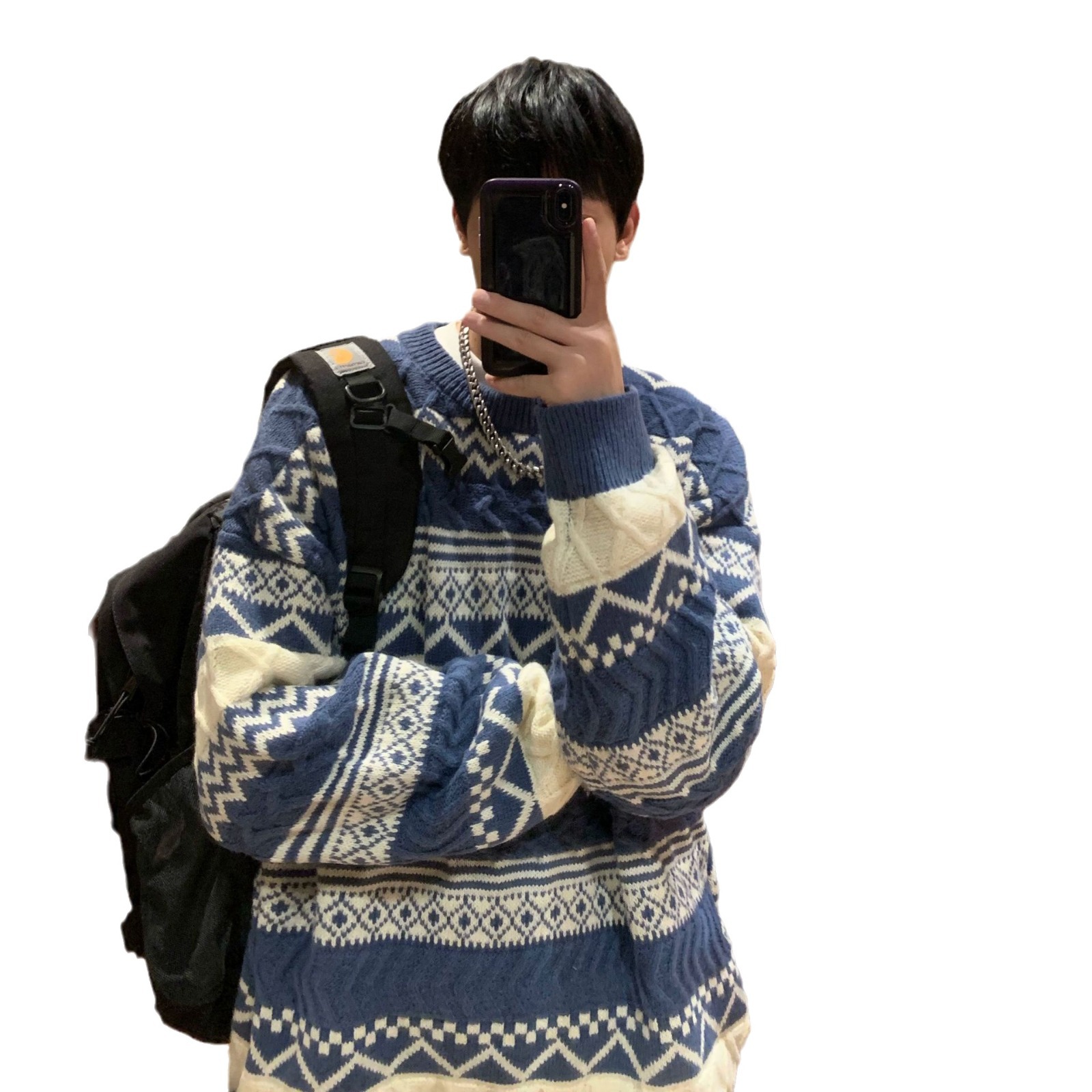 Retro knitted sweater in vintage style